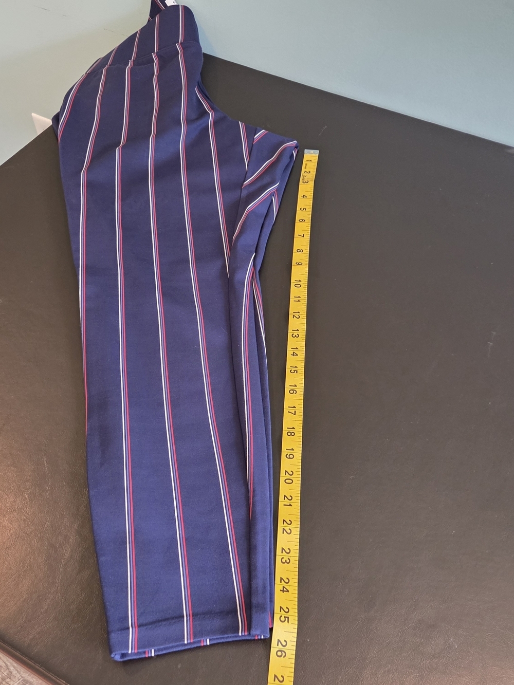 Old Navy Stevie Straight Ankle Pants Plus 2X Navy Blue Pinstripe Pull-On Stretch - Picture 9 of 12
